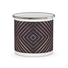 Load image into Gallery viewer, Brown Woodwork Pattern Enamel Mug
