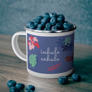 Inhale Exhale Enamel Mug