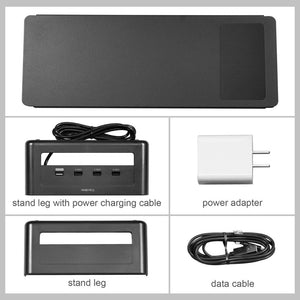 Monitor Riser with USB Hub and Wireless Charging